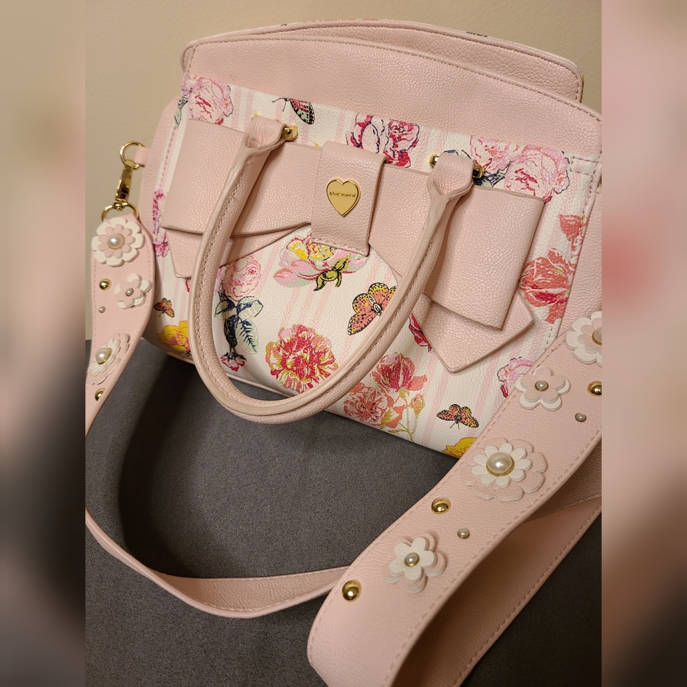 Betsey Johnson Pink Striped Purse